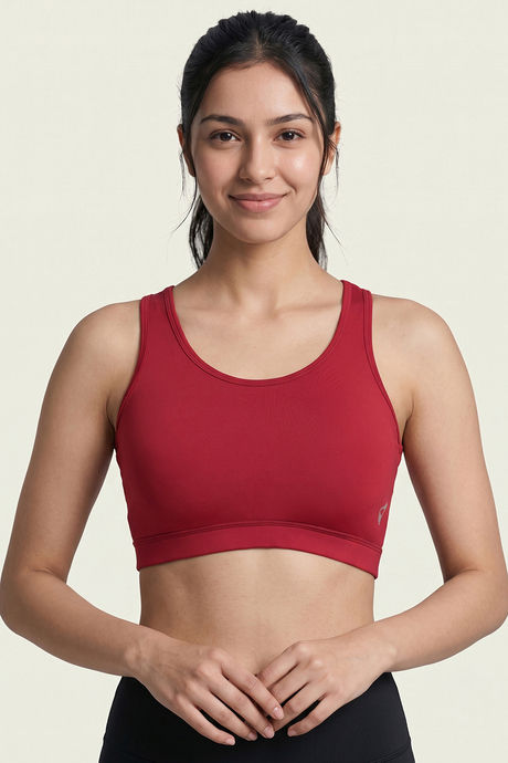 Zelocity Low Impact Quick Dry Sports Bra - Deep Claret — image 3
